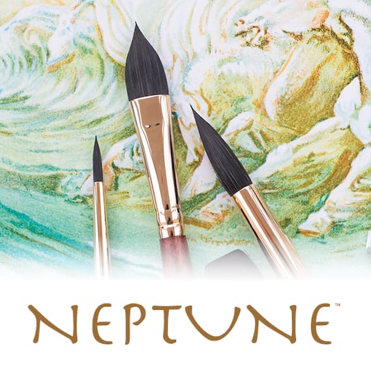 Princeton™ Neptune™ Series 4750 Synthetic Watercolor Flat & Round 3 Piece  Brush Set